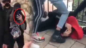 Bursa’da tekme tokat birbirine girdiler! Kızlar ‘Oh, vurun, yapıştırın’ deyip seslendi