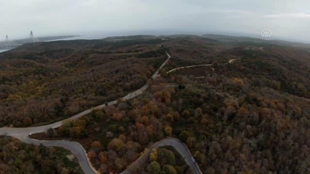 Beykoz Ormanları’ndaki sonbahar renkleri dron ile görüntülendi